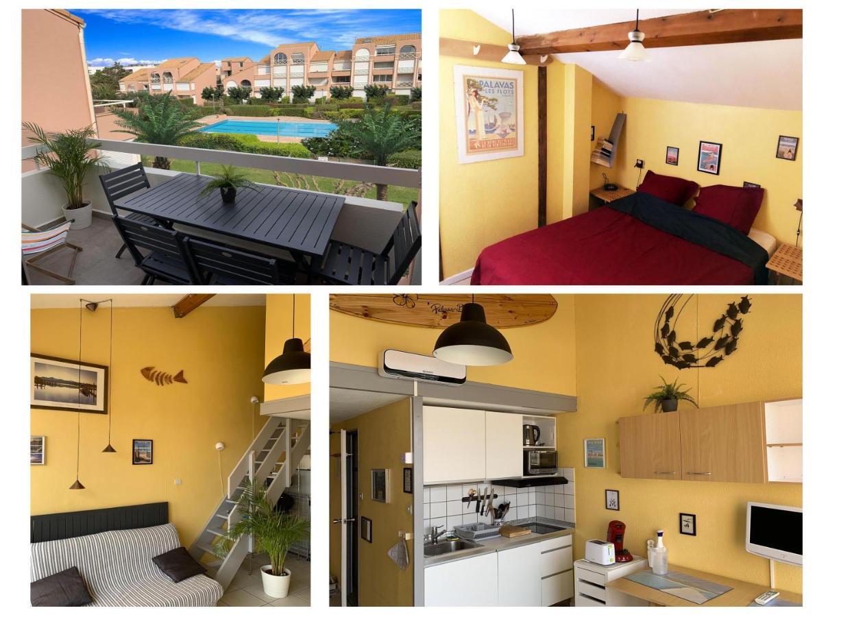Appt T2 en Duplex, piscine, parking privé à 200 m de la plage! Palavas-les-Flots Extérieur photo