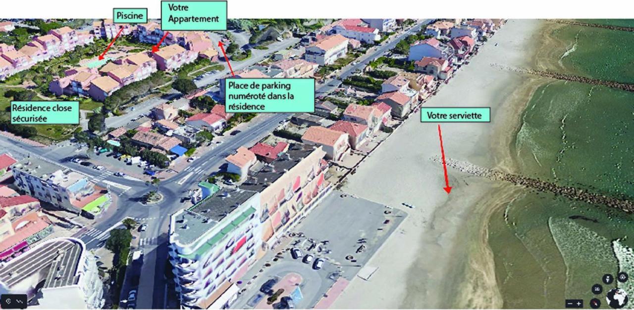 Appt T2 en Duplex, piscine, parking privé à 200 m de la plage! Palavas-les-Flots Extérieur photo
